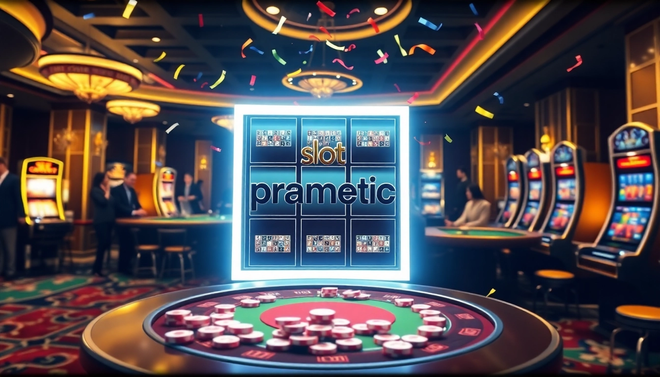 Engaging players enjoying slot pragmatic games on vibrant casino floor with stylish decor.