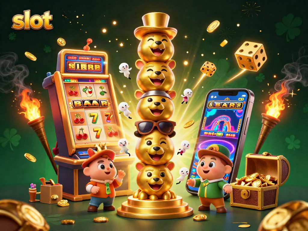 Spinning slot machine with glowing coins and vibrant symbols for a dynamic gaming experience.