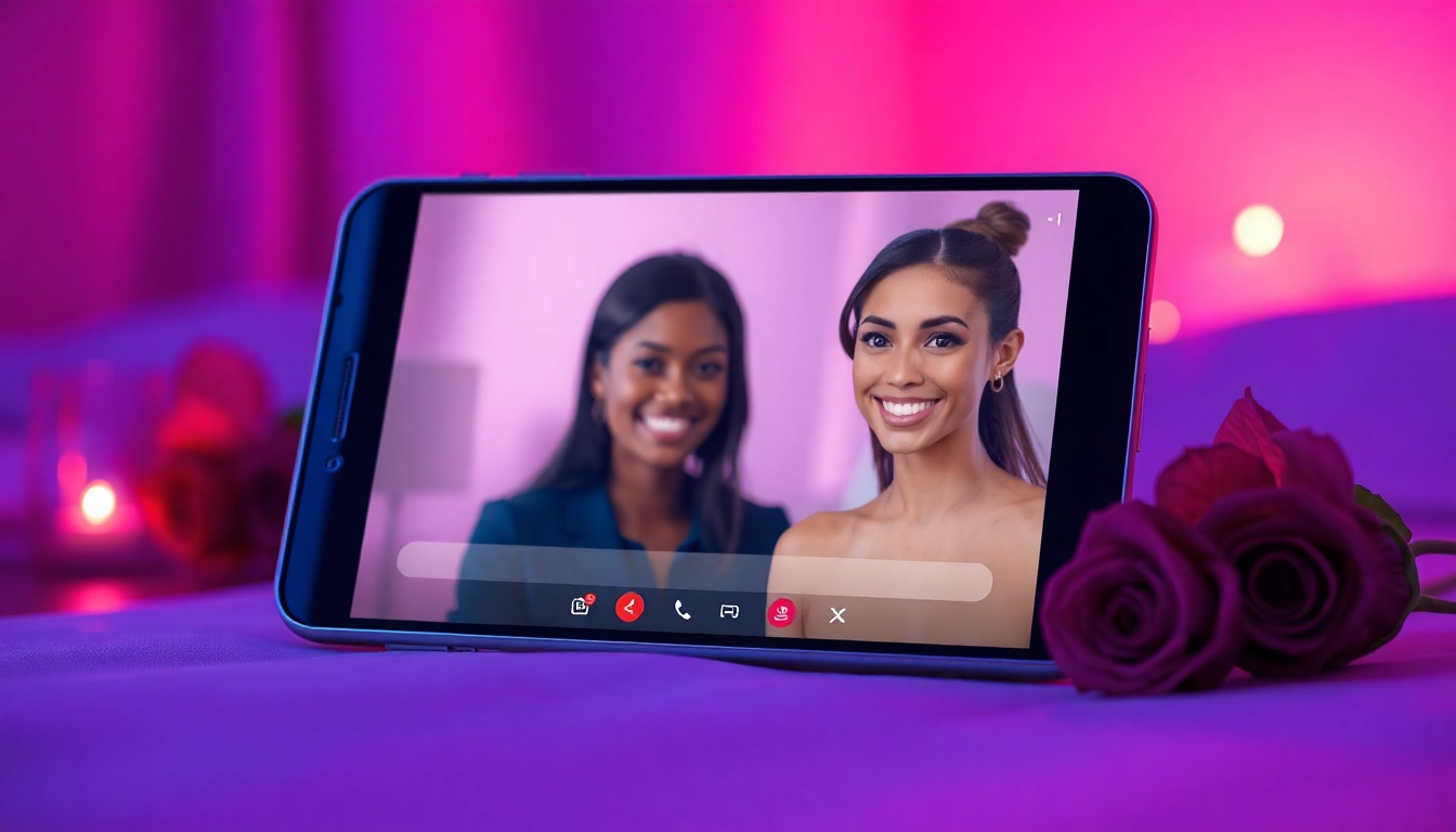 Experience engaging interactions with sex chat AI on a modern device in a romantic setting.