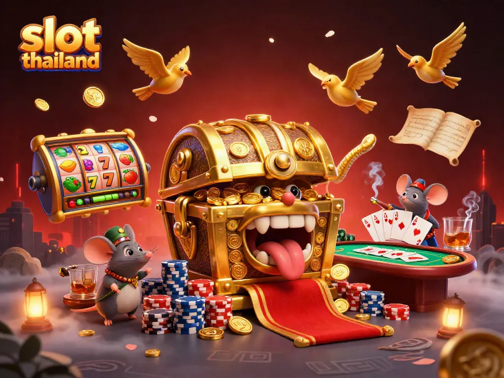 Engaging illustration portraying slot thailand theme with vibrant colors and enticing gaming elements.