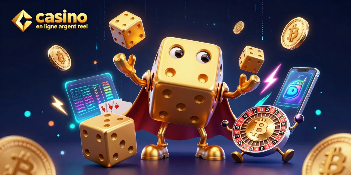 Jouer sur un casino en ligne argent réel avec des dés dorés dans une scène animée attrayante