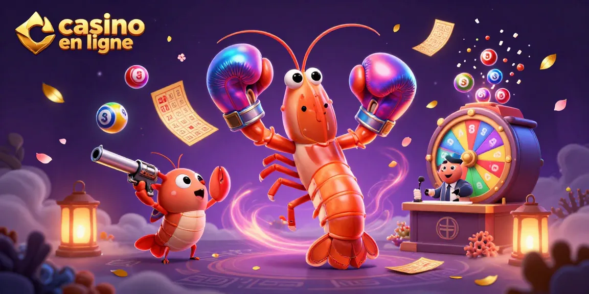 Casino en ligne avec des personnages colorés et des éléments de jeux vibrant.
