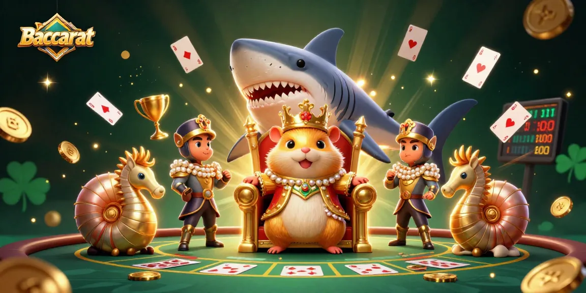 Engage in Baccarat strategy with a fierce golden hamster king at a dynamic casino setting