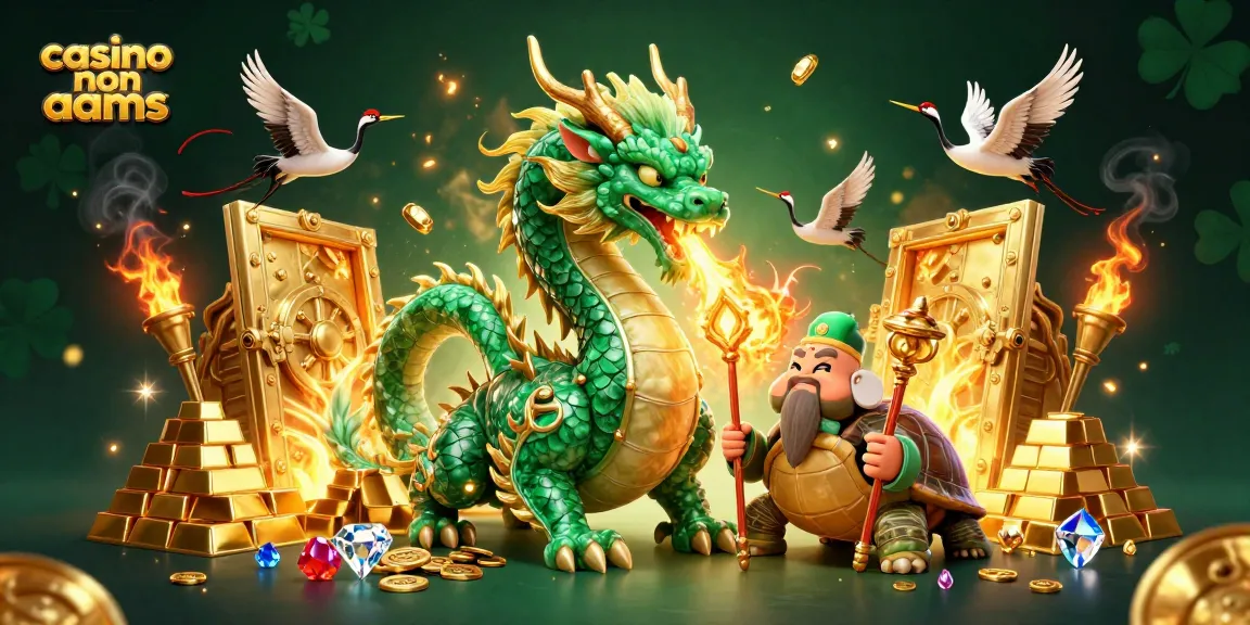 Gioca nei casino non AAMS con la fortuna, affiancato da creature mitologiche e tesori dorati.