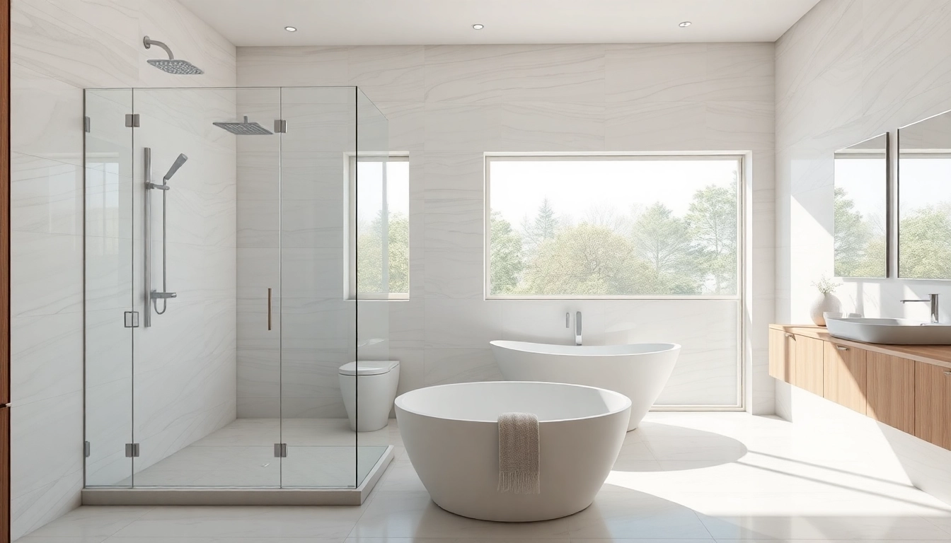 Experience stylish elegant showers Australia in a luxurious bathroom setting.