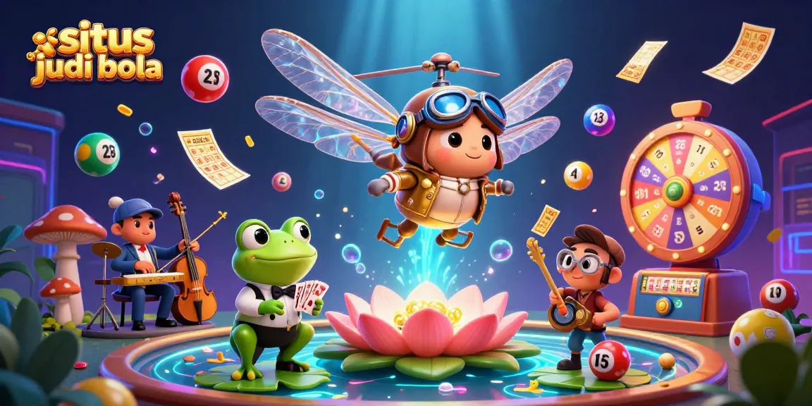 Enhance your odds with situs judi bola as a dragonfly pilot hovers above a lively lily pad casino scene.