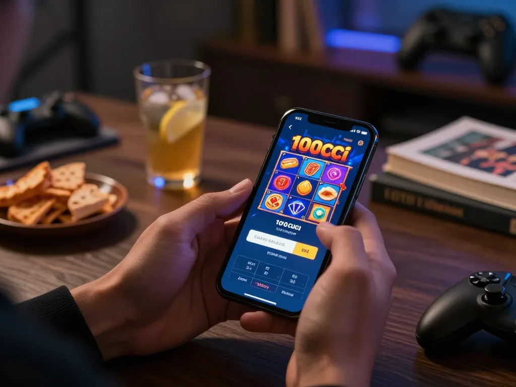 Melibatkan diri dalam 100cuci slot login di telefon pintar sambil menikmati makanan ringan dalam suasana permainan yang selesa
