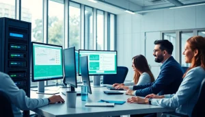 IT Services for Healthcare Tampa team collaborating in a modern IT environment