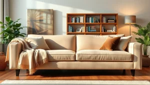 Cozy sofa bed uk in a modern living room setup, showcasing style and comfort.