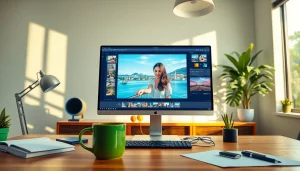 Nano banana AI tool demonstrating advanced image editing in a modern workspace.