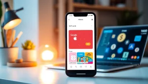 현대 디지털 작업 공간에서 다양한 상품권을 보여주는 상품권소액결제 인터페이스.