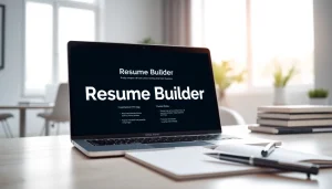 Design a stunning resume using the intuitive Resume Builder platform in a professional workspace.