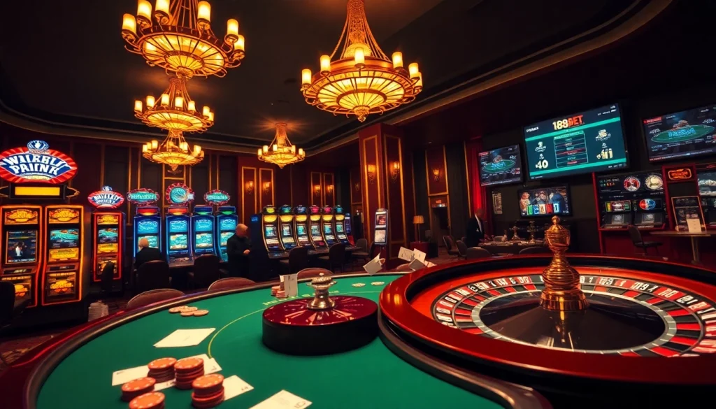 Experience the excitement of betting at 188bet with high stakes poker and vibrant slot machines.