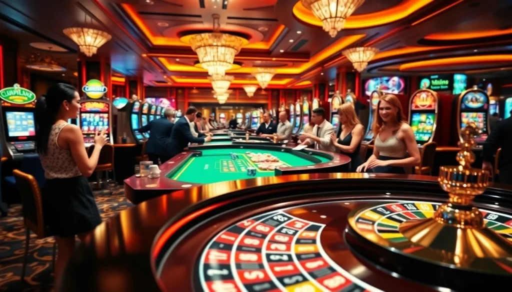 Experience thrilling games at Canadian casinos online with vibrant tables and enthusiastic players.