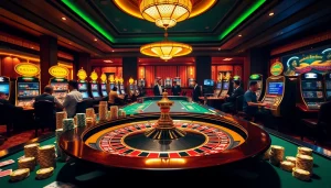 Experience thrilling gambling with roulette and poker action at rr88, capturing the excitement of casino play.
