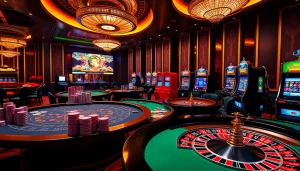 Engaging sbobet link alternatif gambling scene with vibrant casino tables and virtual betting elements.