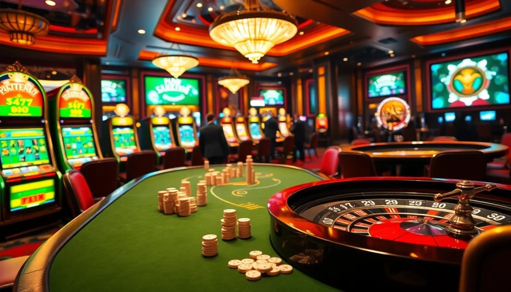 The hidden wiki official links featured in an elegant casino scene with poker tables, roulette, and slot machines.