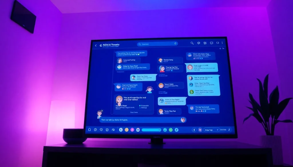 Engaging NSFW AI chat interface showcasing diverse characters and an intimate digital atmosphere.