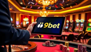 Experience the excitement of i9bet's luxurious online casino with vibrant gaming visuals.