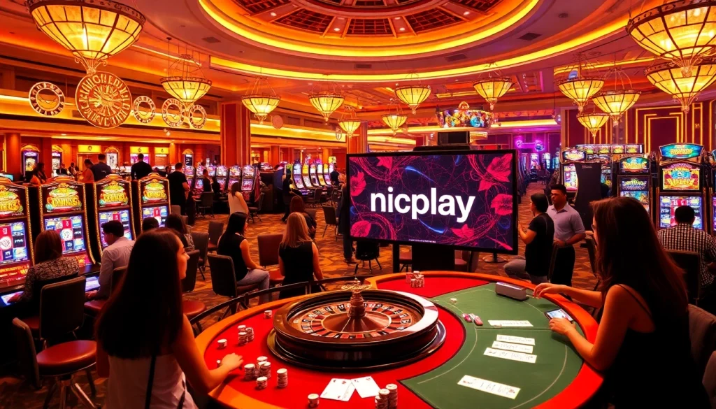 Experience excitement with onicplay at luxurious casino tables filled with eager gamblers.