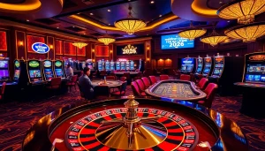 Vivez l'excitation du meilleur casino en ligne 2026 avec des tables de jeu vibrantes et un décor élégant.