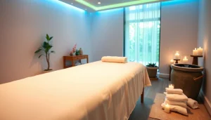 편안한 분위기를 자아내는 원주마사지 치료 공간을 보여주는 편안한 실내.