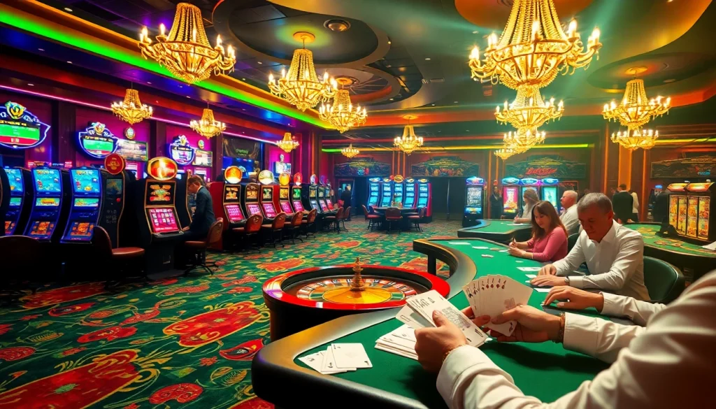 Découvrez l'ambiance palpitante du meilleur casino en ligne 2026 avec des tables de jeux vibrantes et des joueurs enthousiastes.