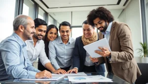 VAT Services in UAE consultation scene with diverse professionals discussing financial documents.