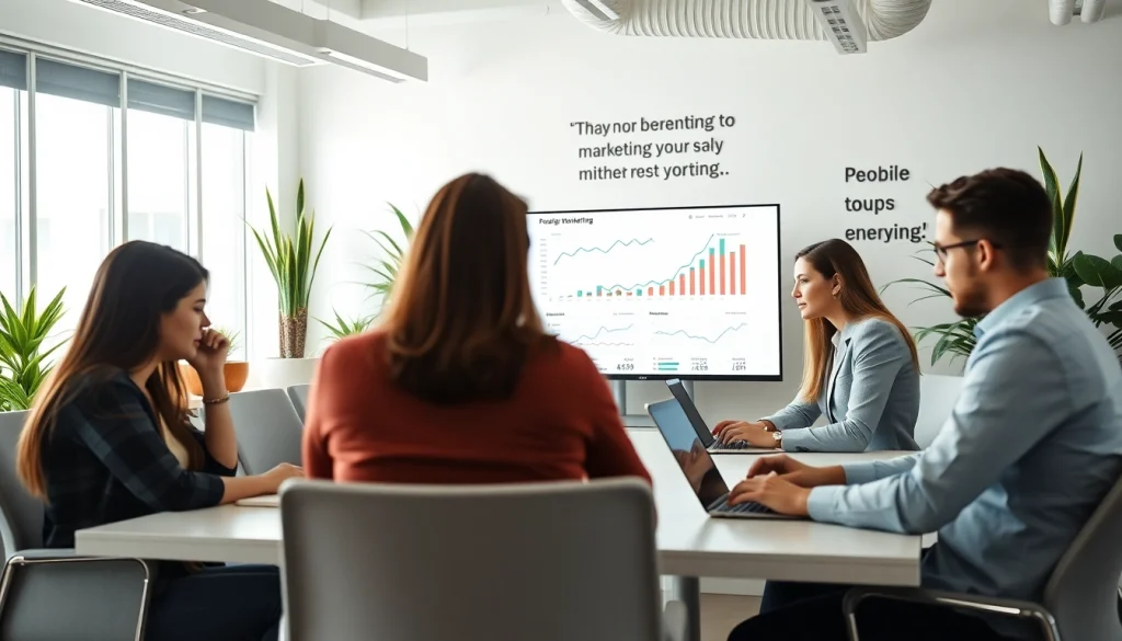 Digital marketing experts collaborating within the agencia hubspot framework, showcasing teamwork and innovation.