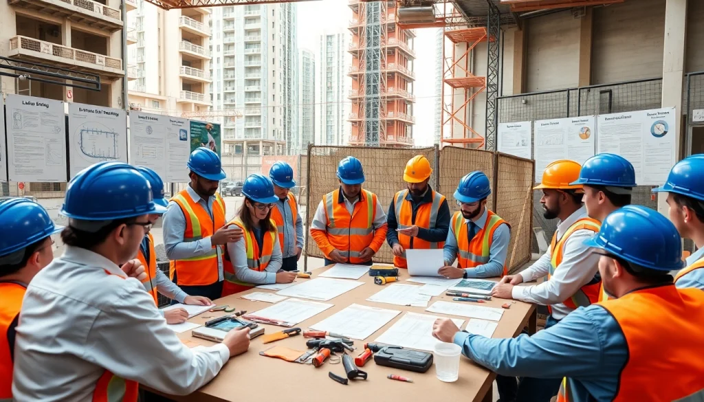 Engaging construction site safety training session highlighting proactive worker safety practices.